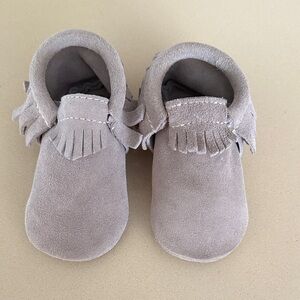 Freshly Picked Light Gray Kids Moccasins